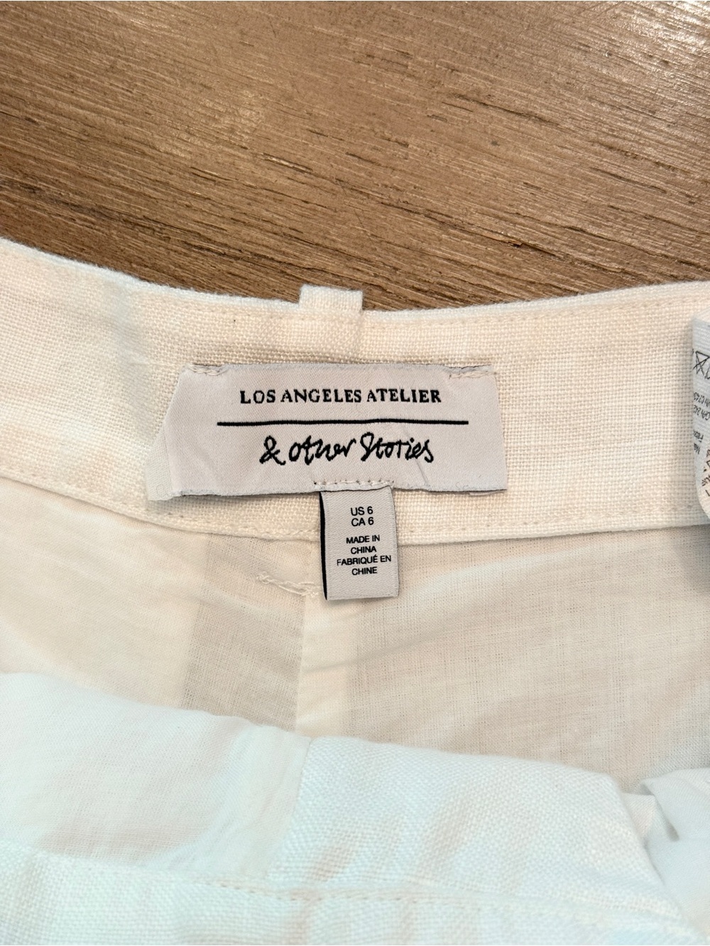 & Other Stories Linen Tailored Shorts White Size 6 - Picture 4 of 8